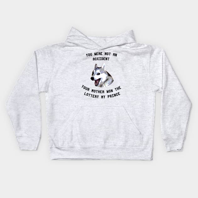 Husky On Watch funny Kids Hoodie by richercollections